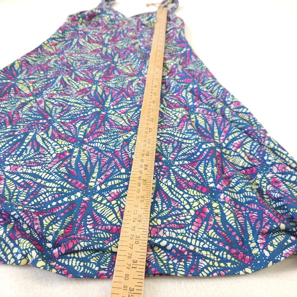 Patagonia Blue Floral Organic Cotton Dress V-Neck A-Line Strappy XS - Picture 6 of 8